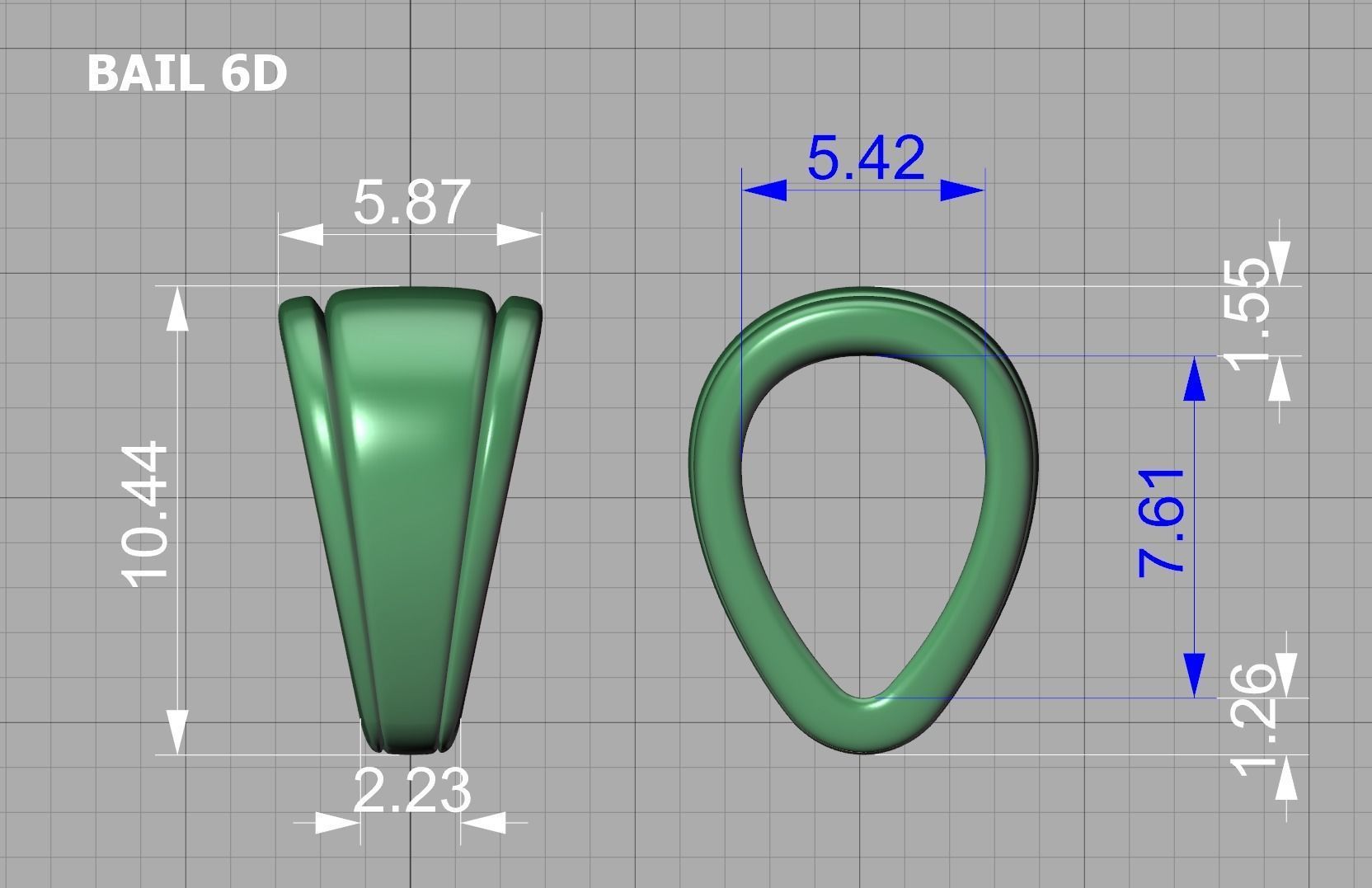 32 TAPERED BAILS PACKAGE for Pendants Necklaces  3D Model Collection_62