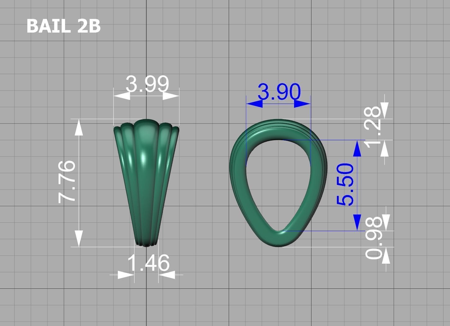 32 TAPERED BAILS PACKAGE for Pendants Necklaces  3D Model Collection_24