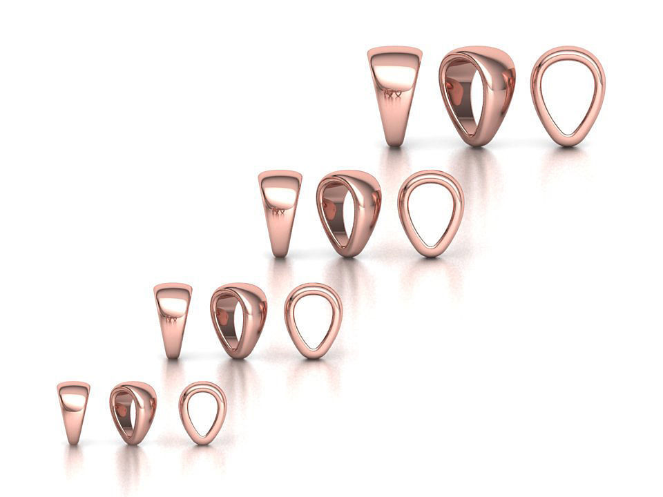 32 TAPERED BAILS PACKAGE for Pendants Necklaces  3D Model Collection_40