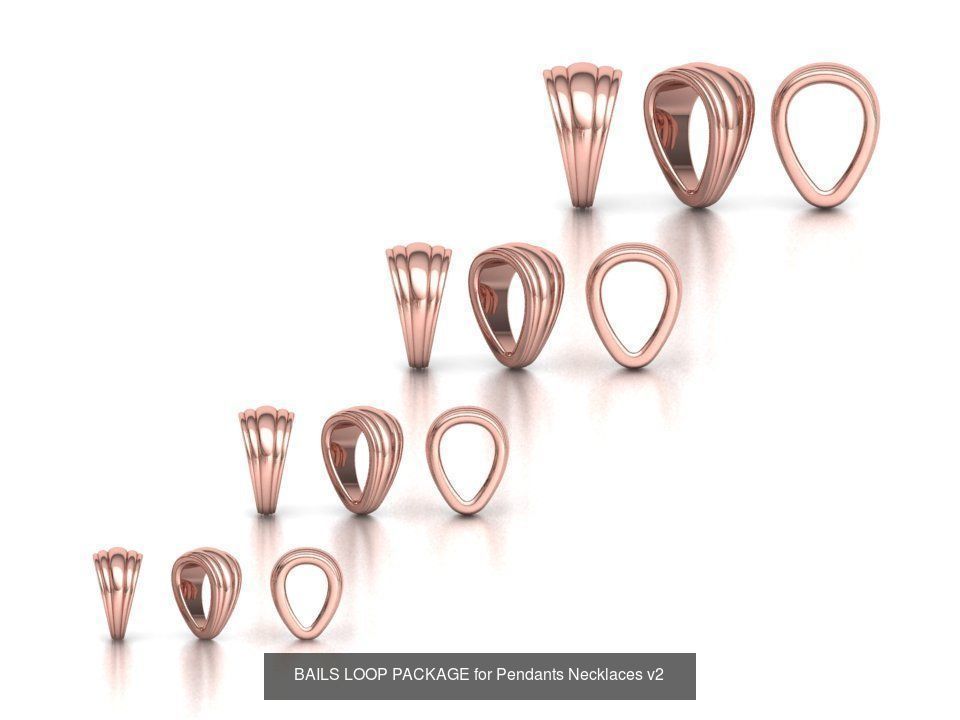 32 TAPERED BAILS PACKAGE for Pendants Necklaces  3D Model Collection_4