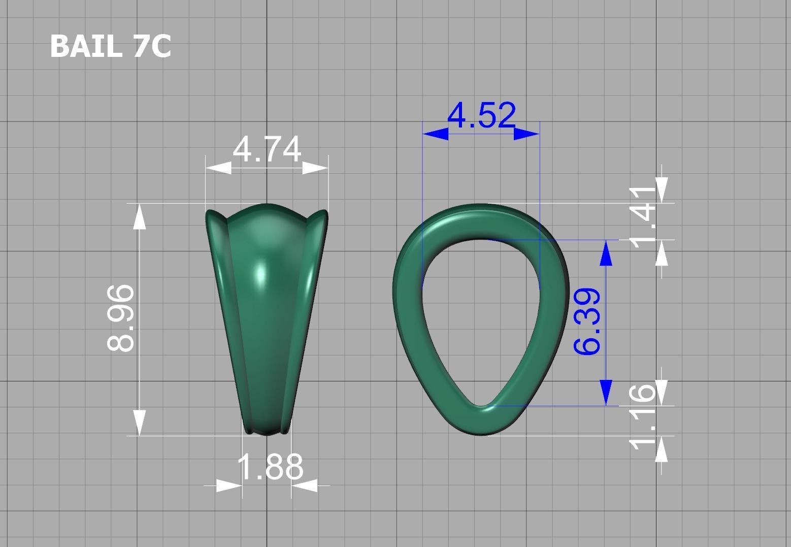 32 TAPERED BAILS PACKAGE for Pendants Necklaces  3D Model Collection_68