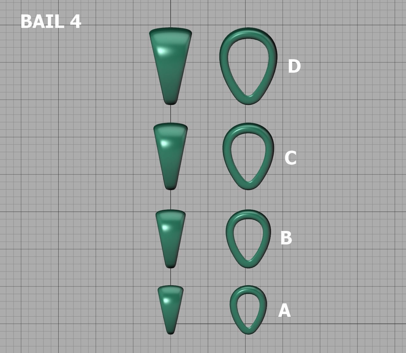32 TAPERED BAILS PACKAGE for Pendants Necklaces  3D Model Collection_41