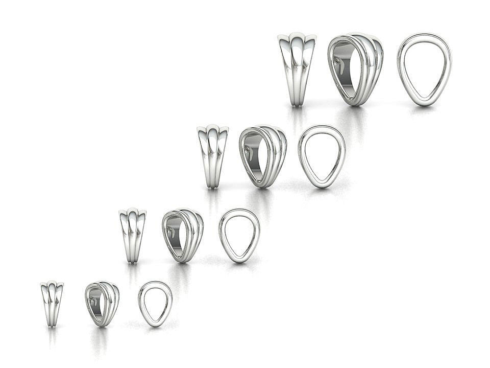 32 TAPERED BAILS PACKAGE for Pendants Necklaces  3D Model Collection_5