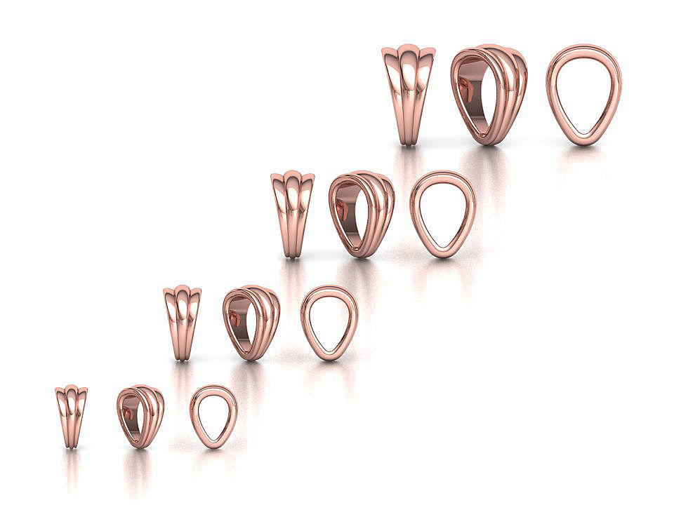 32 TAPERED BAILS PACKAGE for Pendants Necklaces  3D Model Collection_9