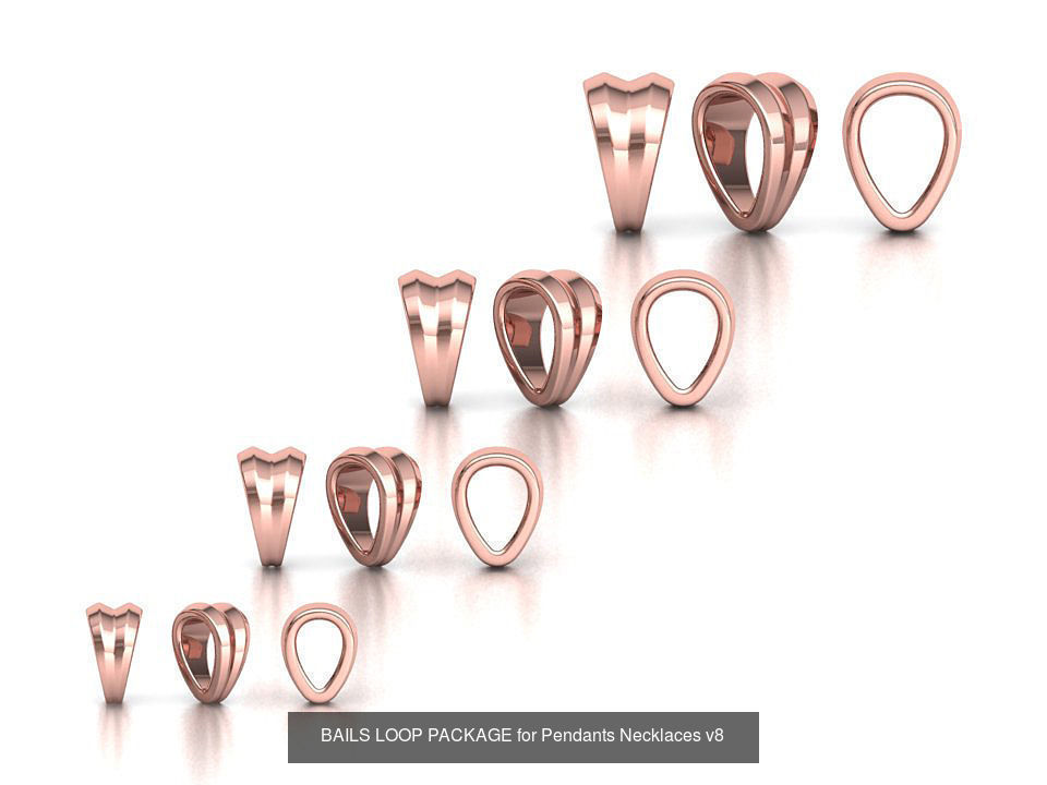 32 TAPERED BAILS PACKAGE for Pendants Necklaces  3D Model Collection_16