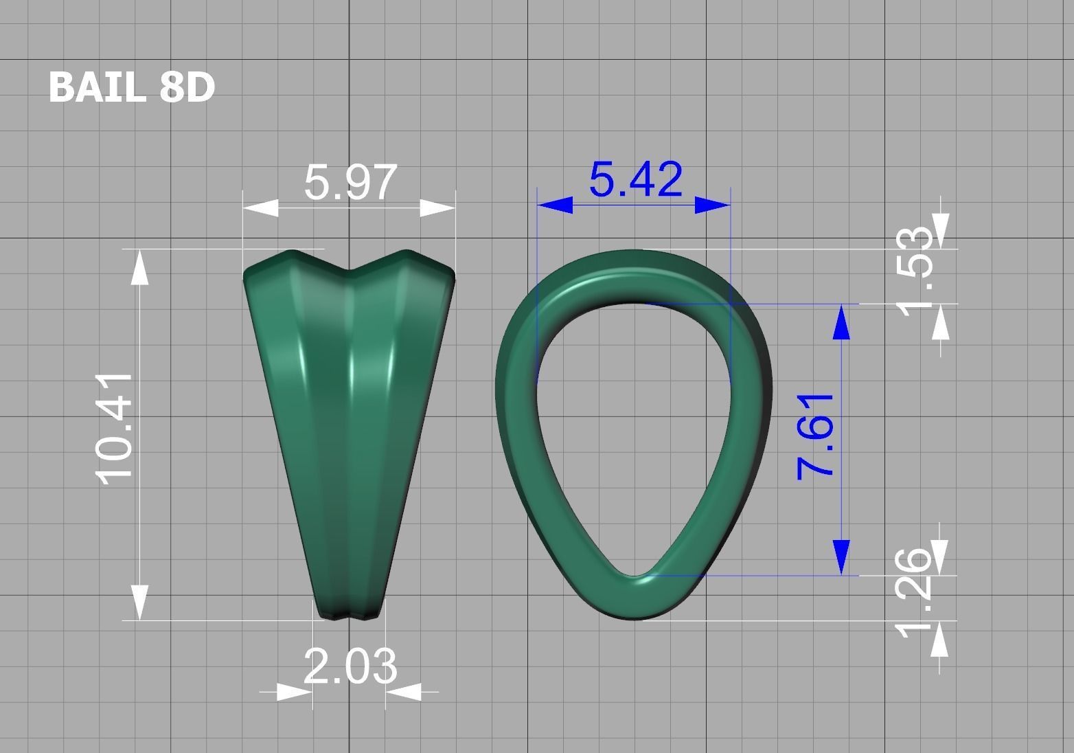 32 TAPERED BAILS PACKAGE for Pendants Necklaces  3D Model Collection_77