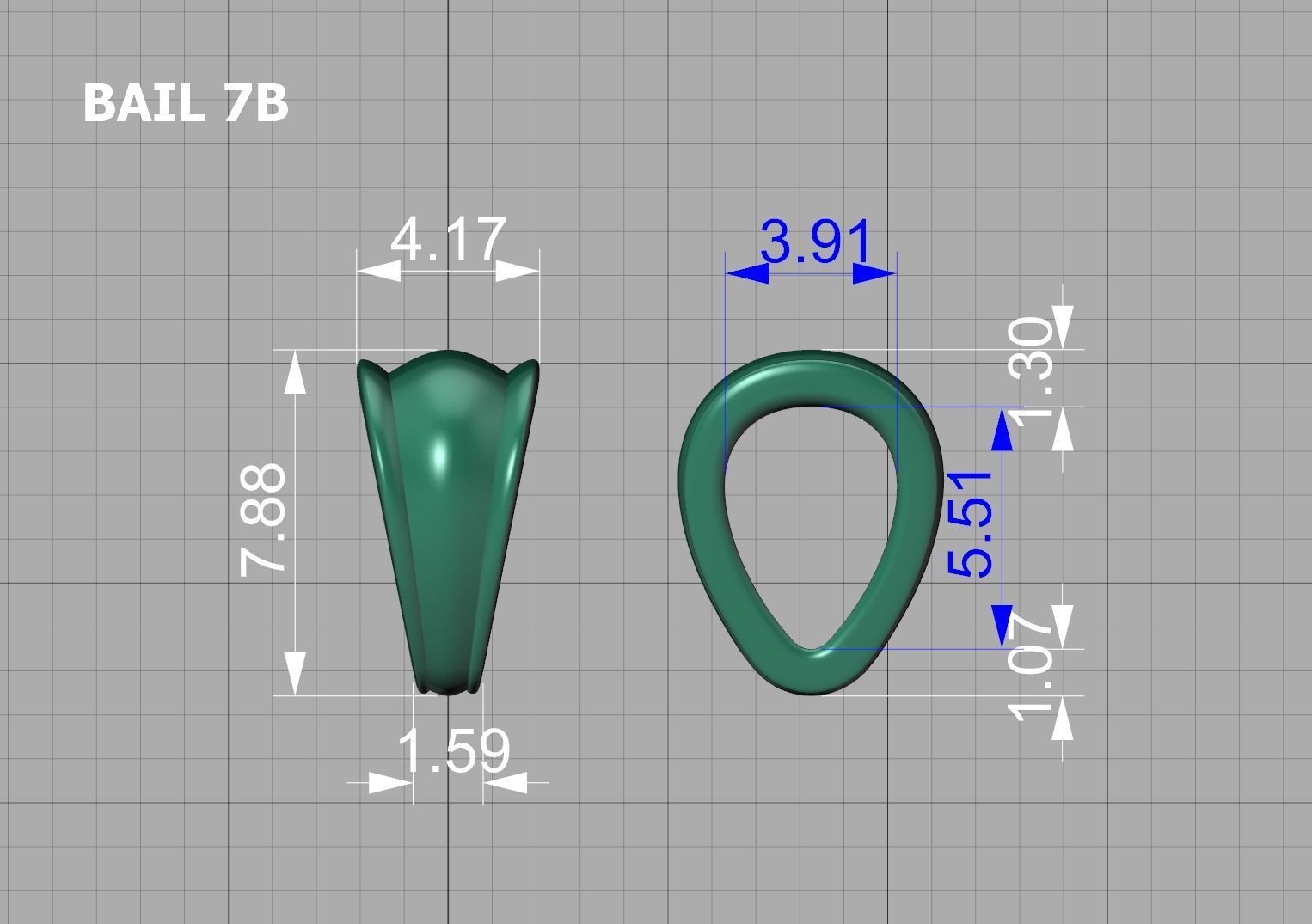 32 TAPERED BAILS PACKAGE for Pendants Necklaces  3D Model Collection_71