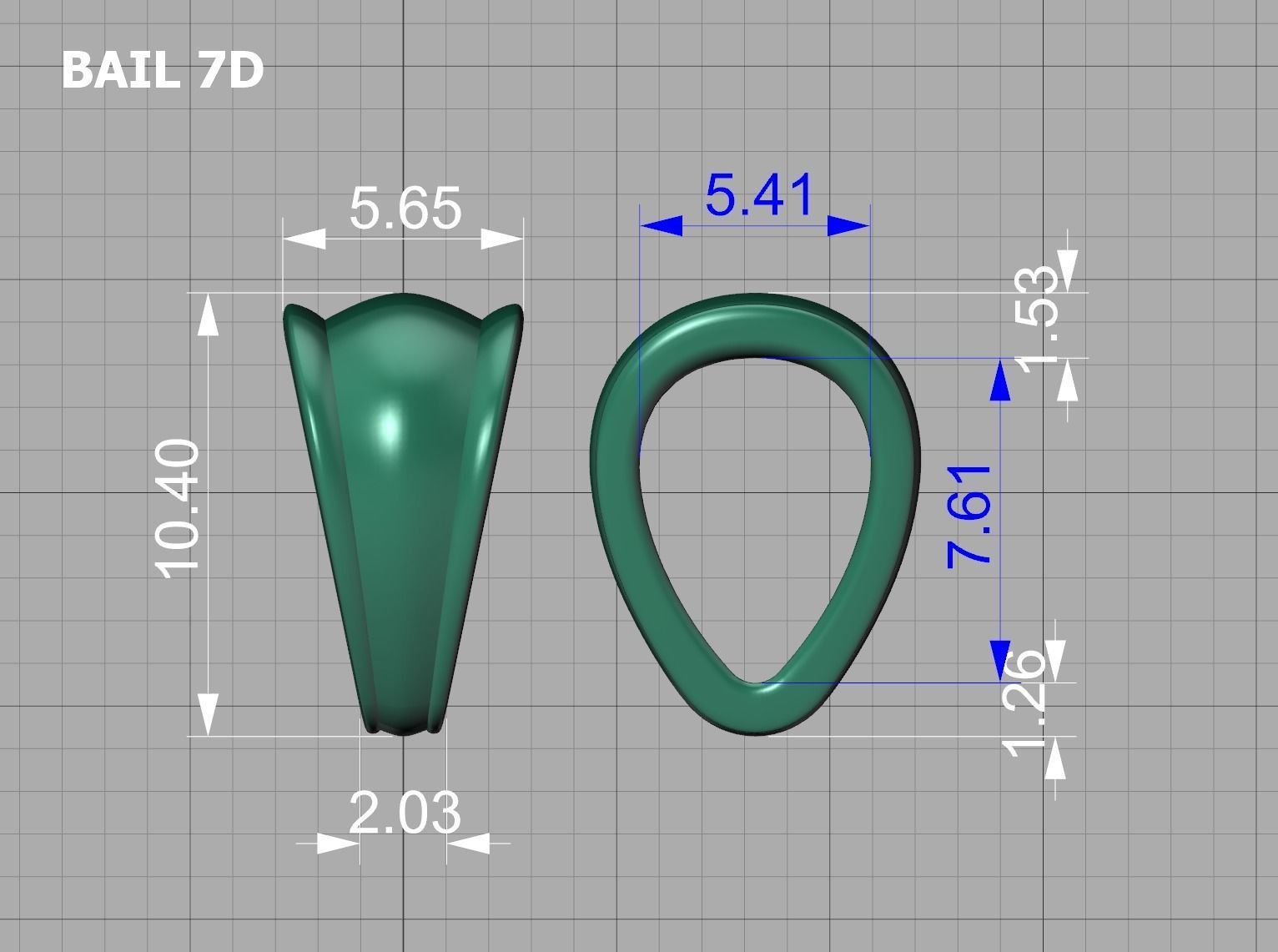 32 TAPERED BAILS PACKAGE for Pendants Necklaces  3D Model Collection_72