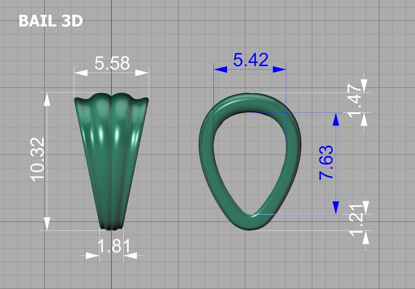 32 TAPERED BAILS PACKAGE for Pendants Necklaces  3D Model Collection_36