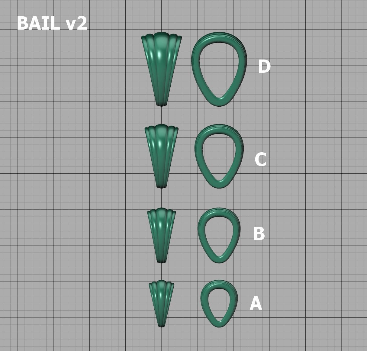 32 TAPERED BAILS PACKAGE for Pendants Necklaces  3D Model Collection_23
