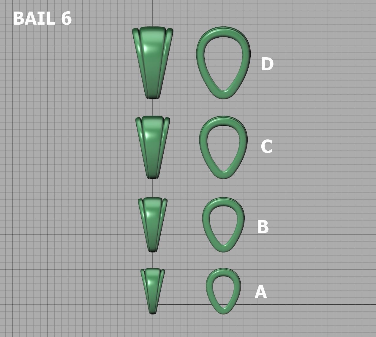 32 TAPERED BAILS PACKAGE for Pendants Necklaces  3D Model Collection_61