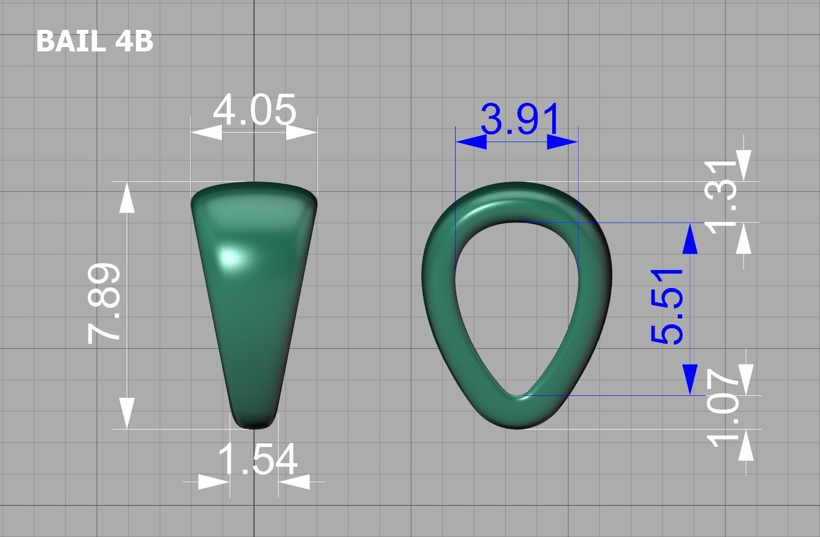 32 TAPERED BAILS PACKAGE for Pendants Necklaces  3D Model Collection_43