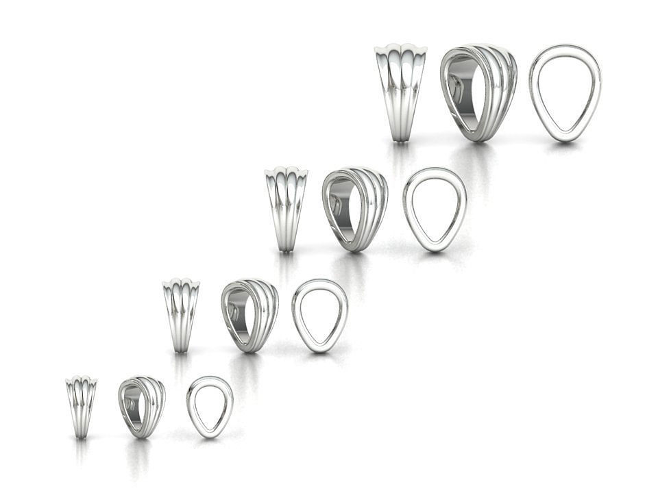 32 TAPERED BAILS PACKAGE for Pendants Necklaces  3D Model Collection_29