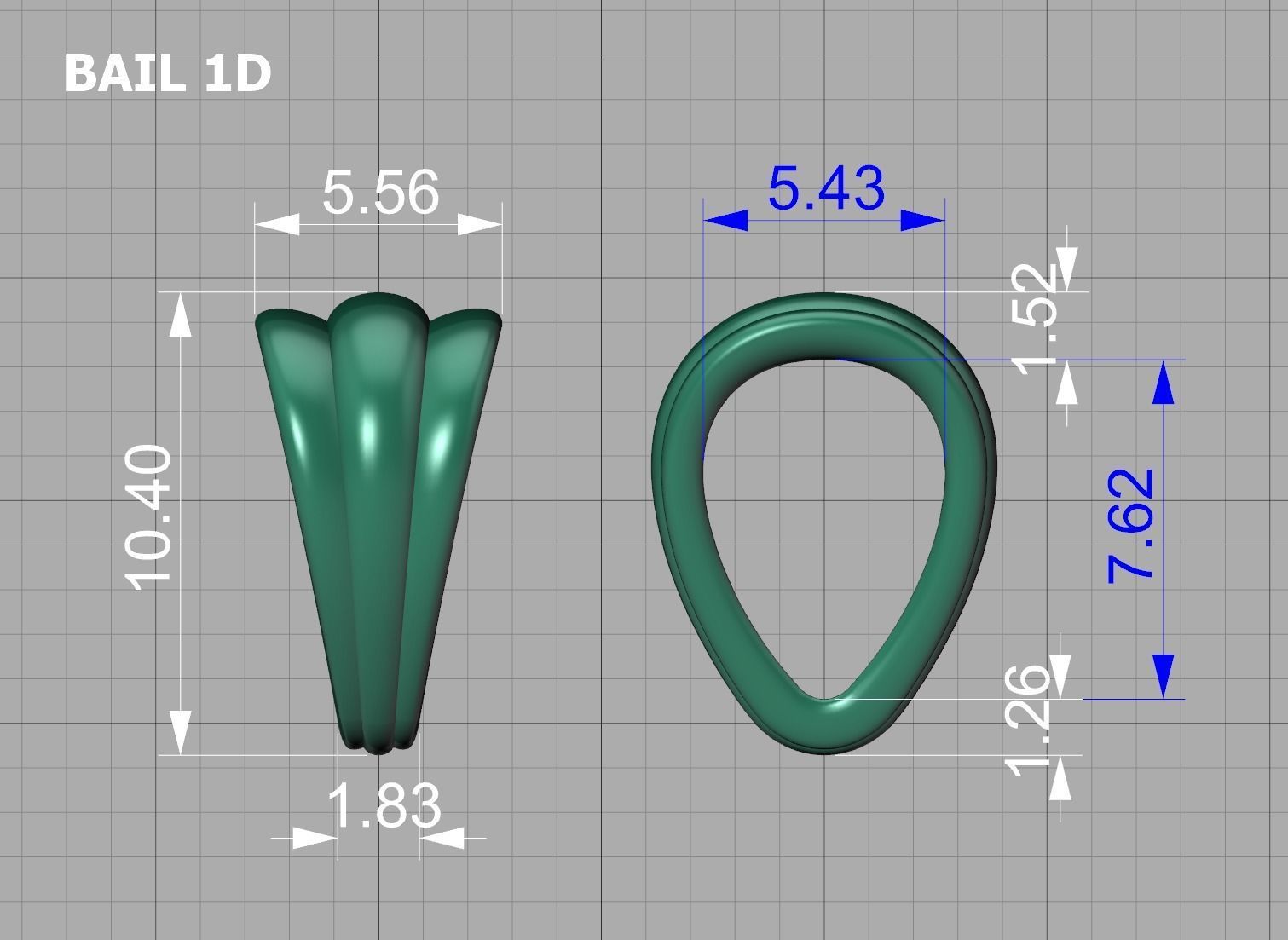 32 TAPERED BAILS PACKAGE for Pendants Necklaces  3D Model Collection_11