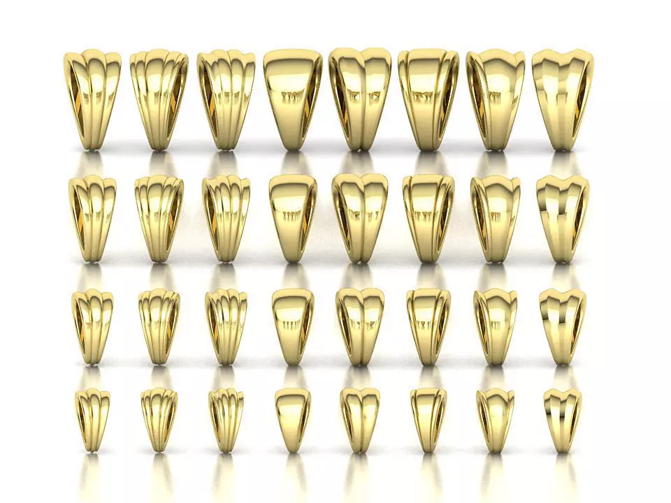 32 TAPERED BAILS PACKAGE for Pendants Necklaces  3D Model Collection_0