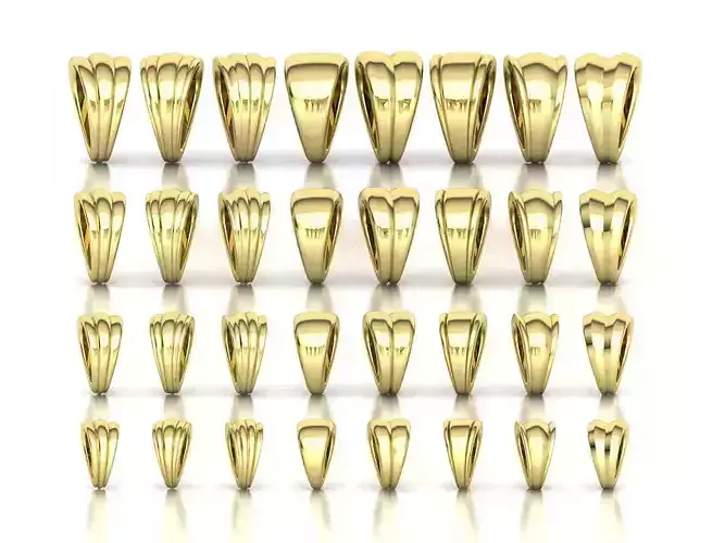 32 TAPERED BAILS PACKAGE for Pendants Necklaces  3D Model Collection