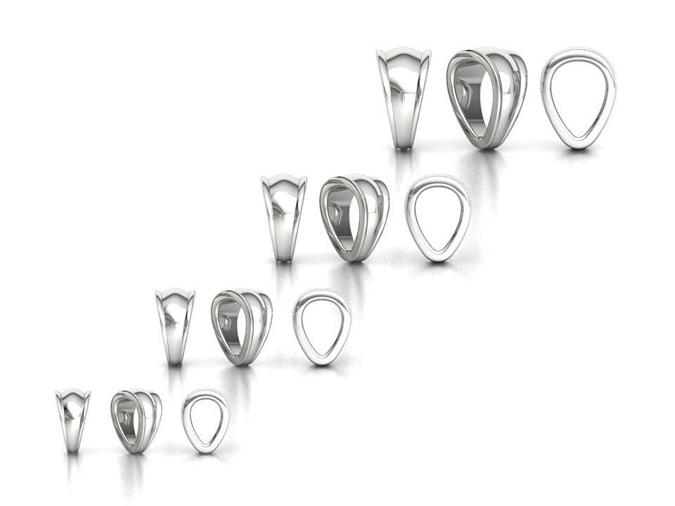 32 TAPERED BAILS PACKAGE for Pendants Necklaces  3D Model Collection_65