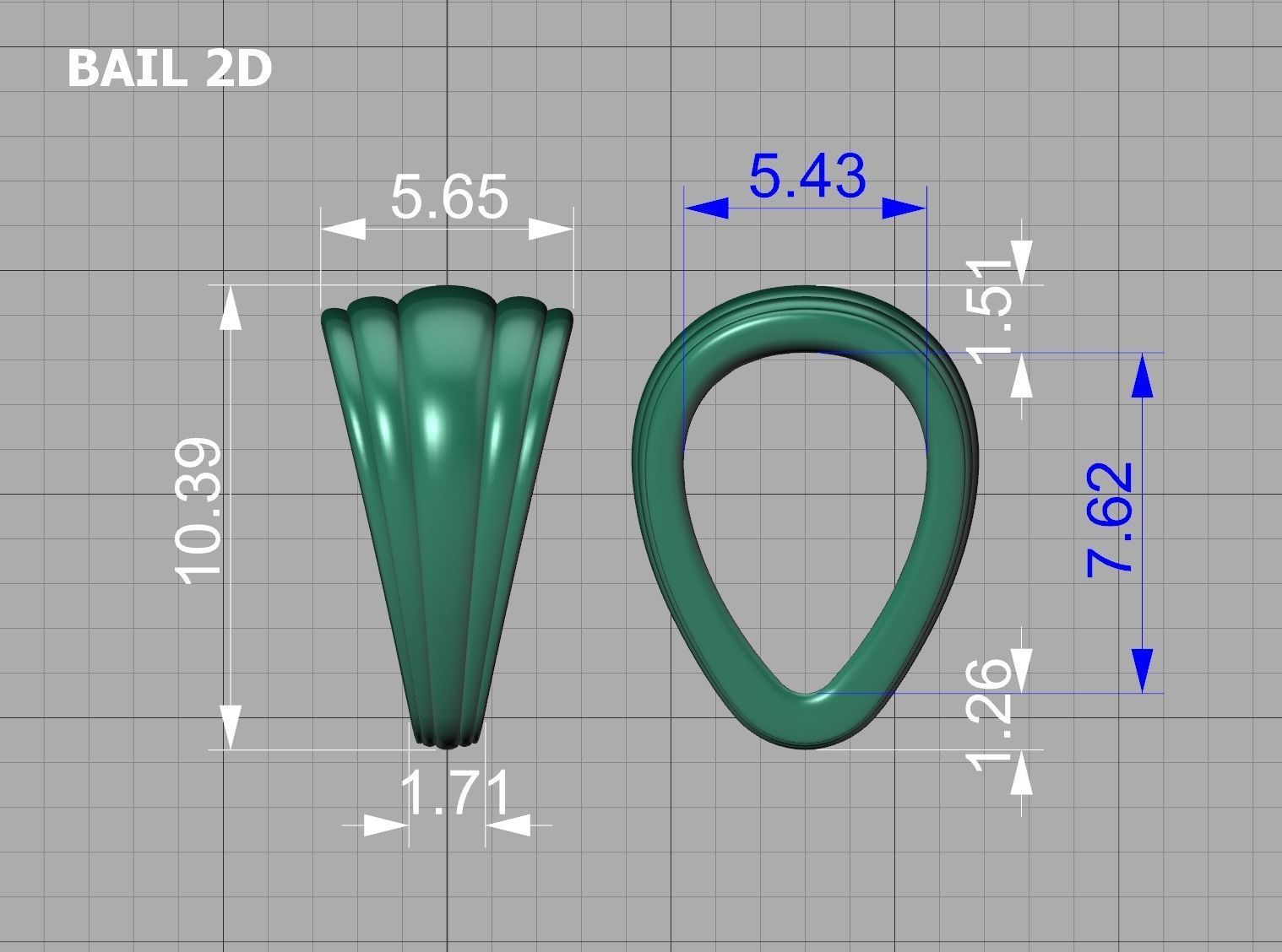 32 TAPERED BAILS PACKAGE for Pendants Necklaces  3D Model Collection_26