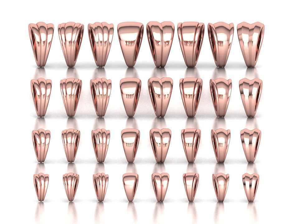 32 TAPERED BAILS PACKAGE for Pendants Necklaces  3D Model Collection_1