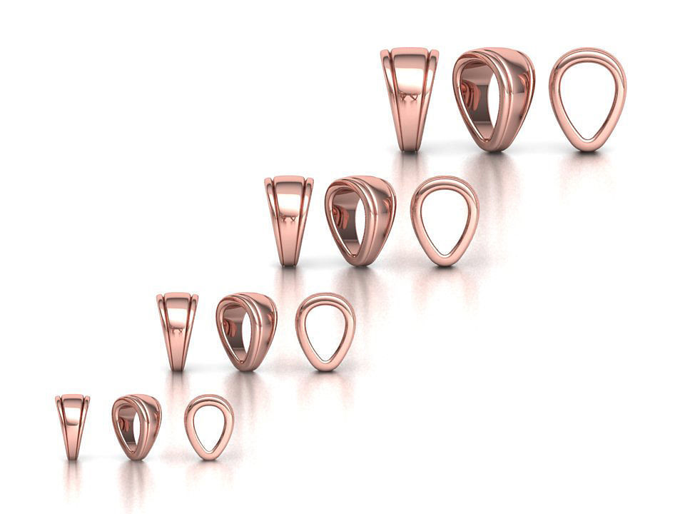 32 TAPERED BAILS PACKAGE for Pendants Necklaces  3D Model Collection_58