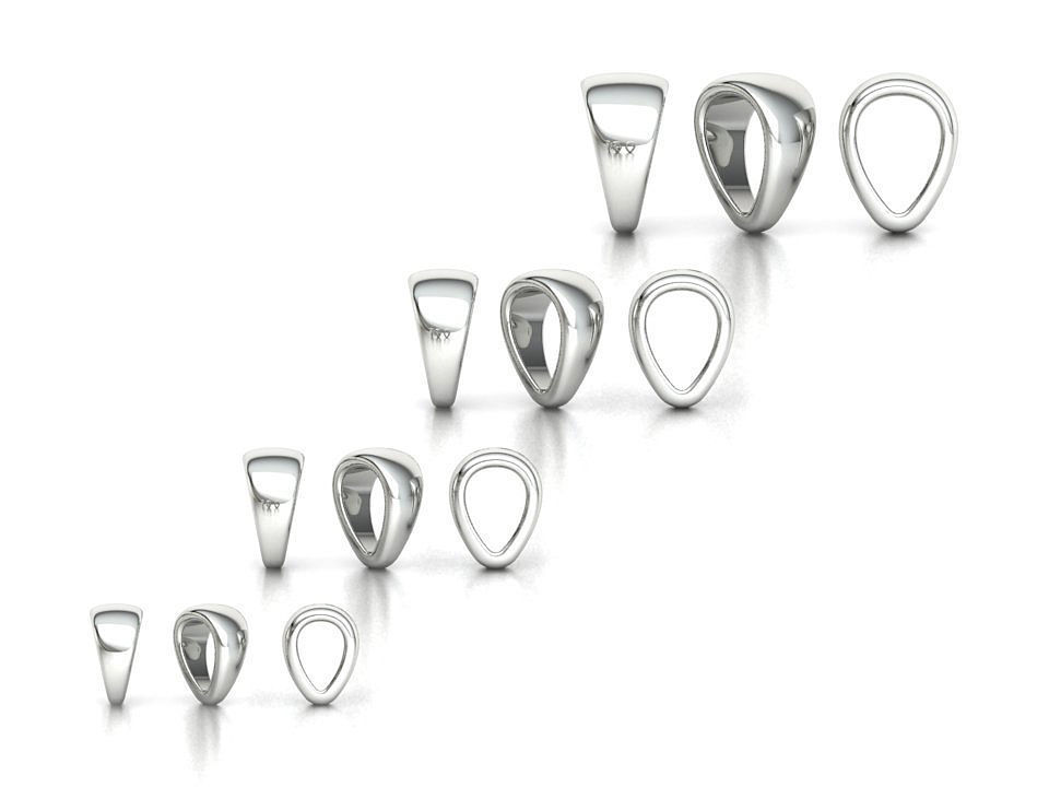 32 TAPERED BAILS PACKAGE for Pendants Necklaces  3D Model Collection_38