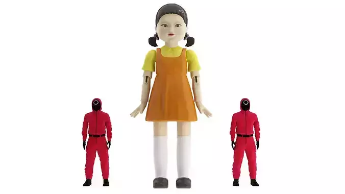 Doll and Soilder Squid Game 3D model