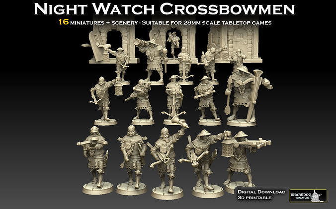 Night Watch Crossbowmen 3D print model