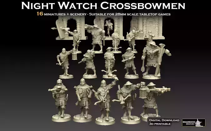 Night Watch Crossbowmen 3D print model