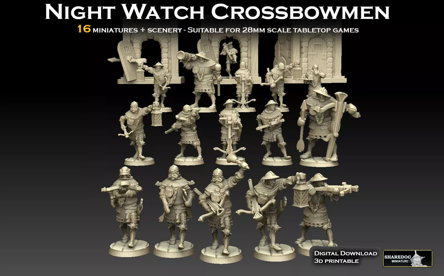 Night Watch Crossbowmen 3D print model_0