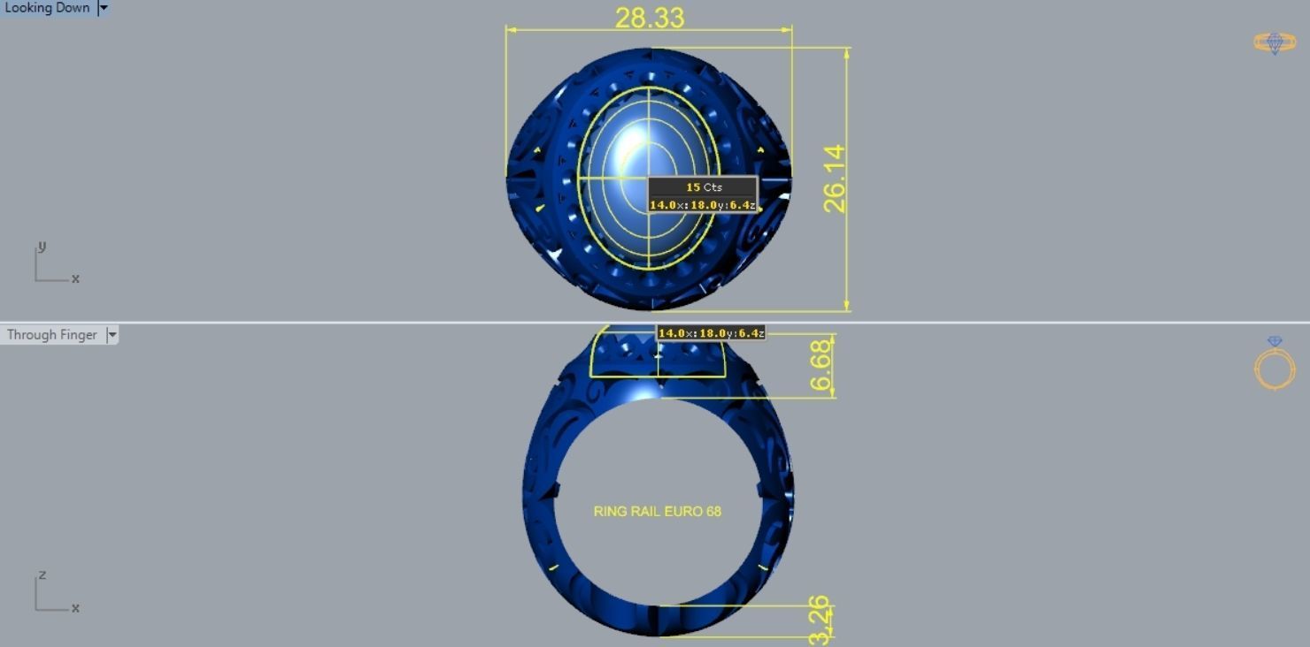 Ring R 52 3D print model_3