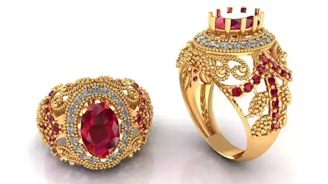 Women Ring 81 indian style oval cut diamond ring for women