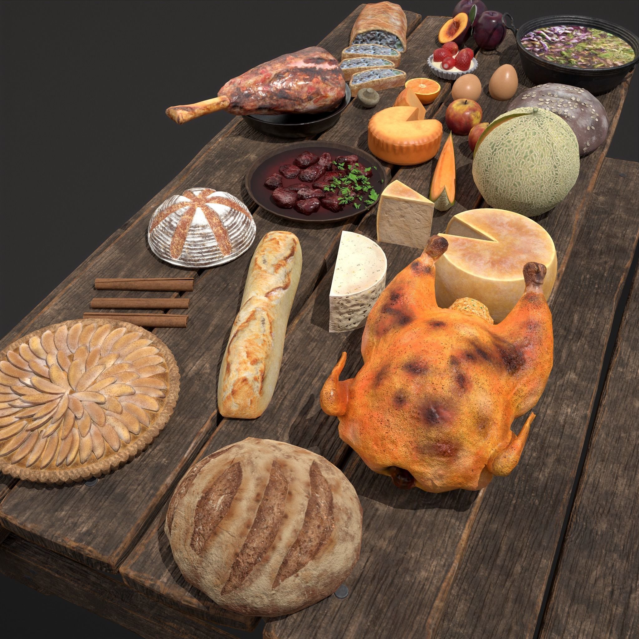 Medieval Picnic Version Two 3D Model Collection_13