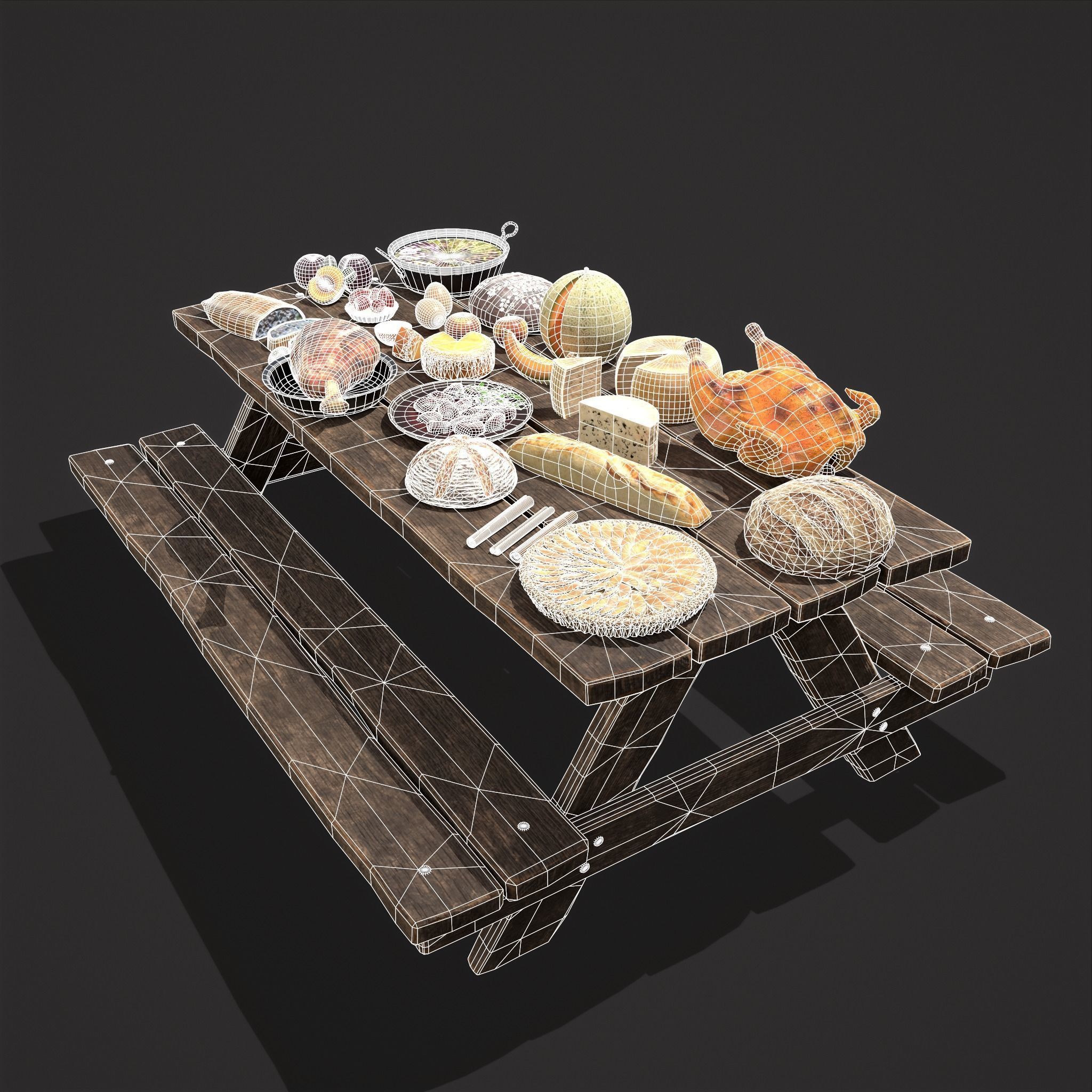 Medieval Picnic Version Two 3D Model Collection_31