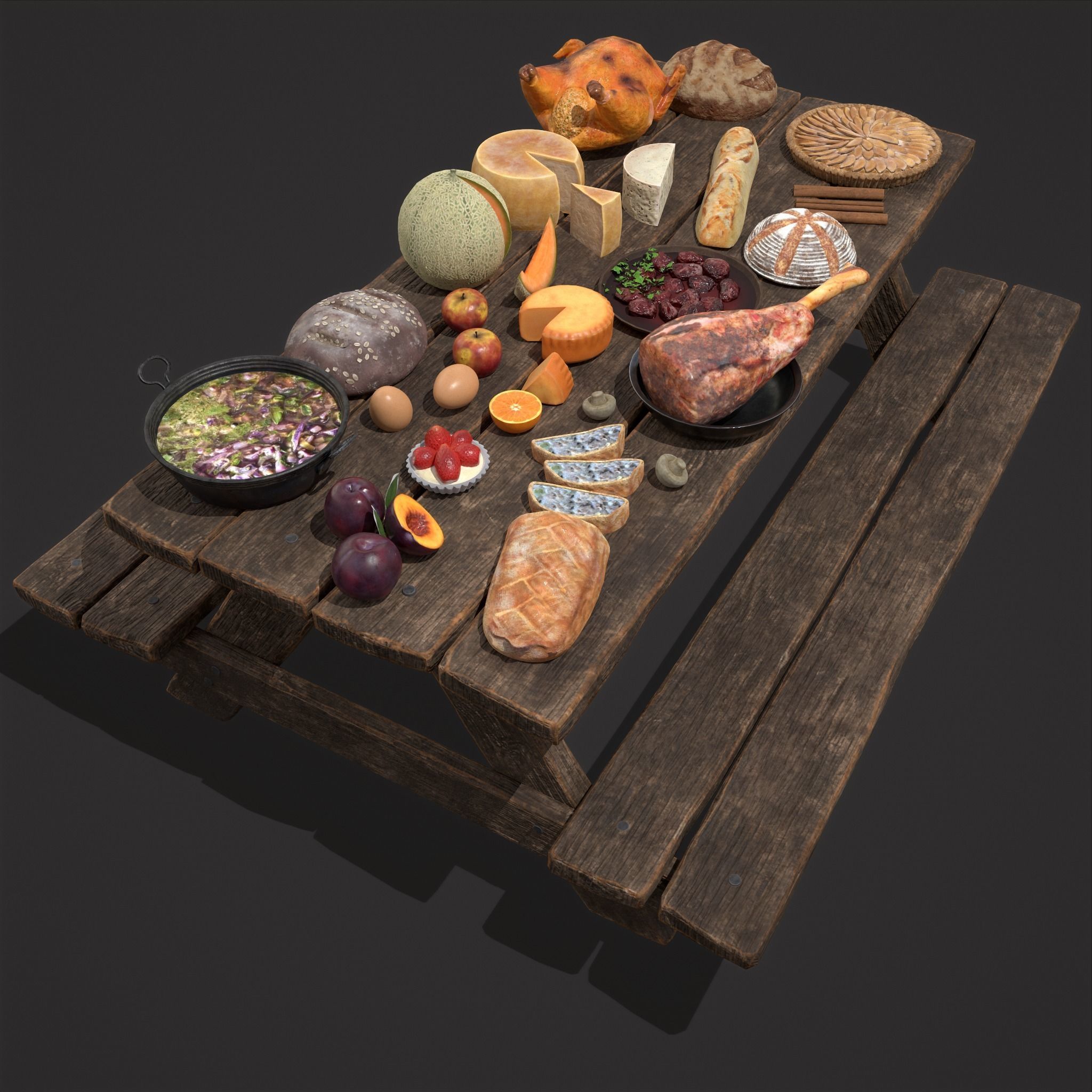 Medieval Picnic Version Two 3D Model Collection_32