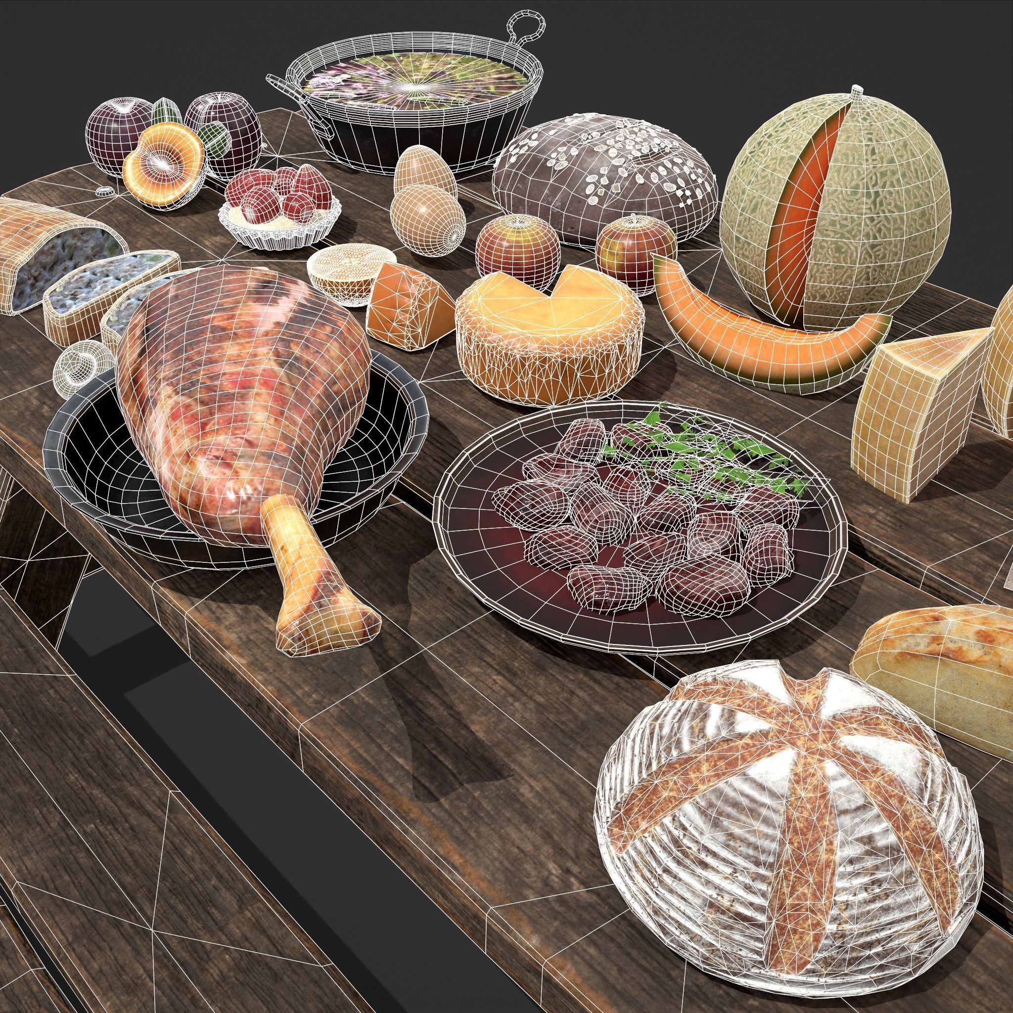 Medieval Picnic Version Two 3D Model Collection_20