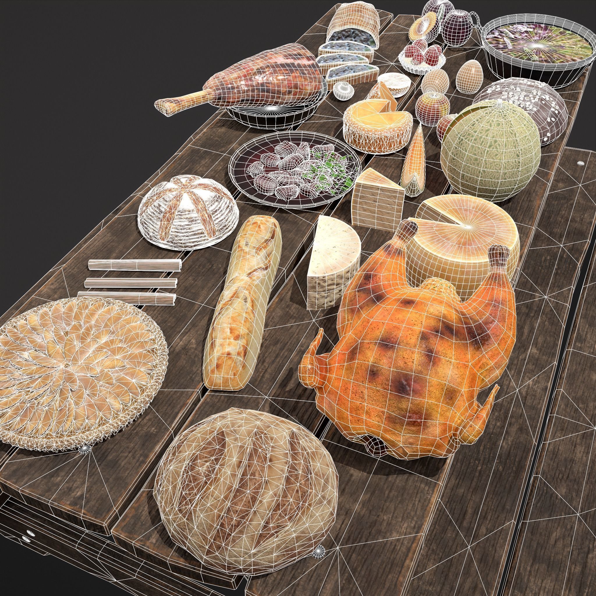 Medieval Picnic Version Two 3D Model Collection_39