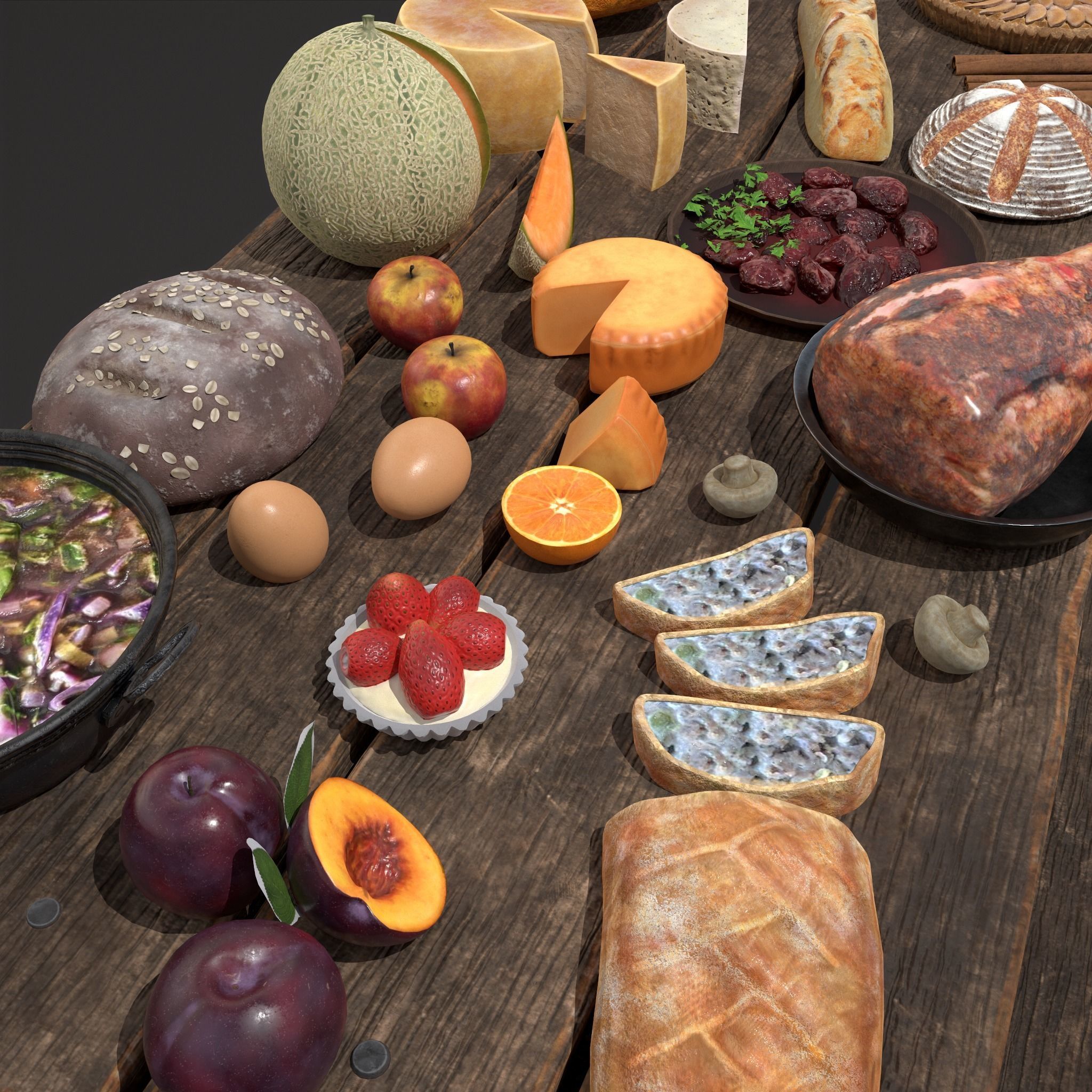 Medieval Picnic Version Two 3D Model Collection_17