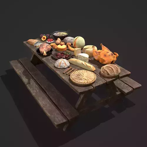 Medieval Picnic Version Two 3D Model Collection