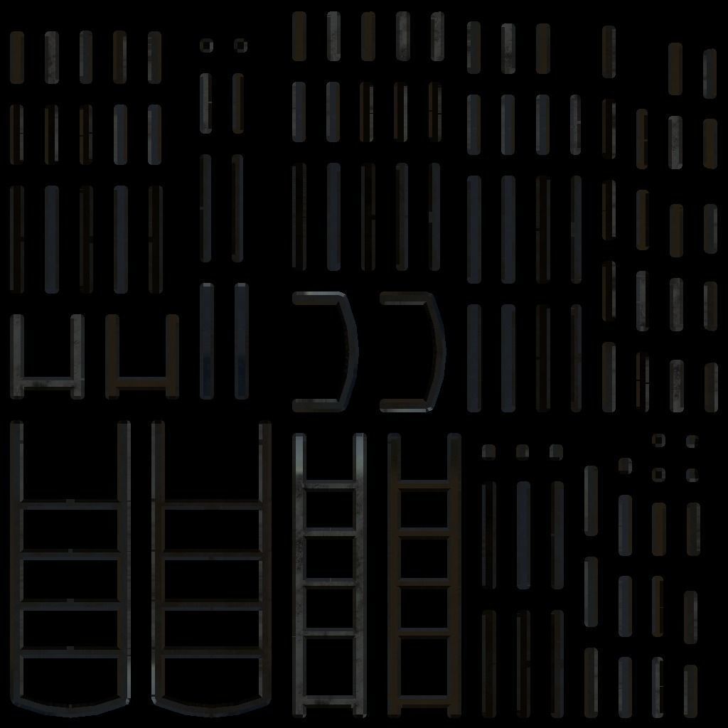 Bookcase 1 with marble shelves Low-poly 3D model_16