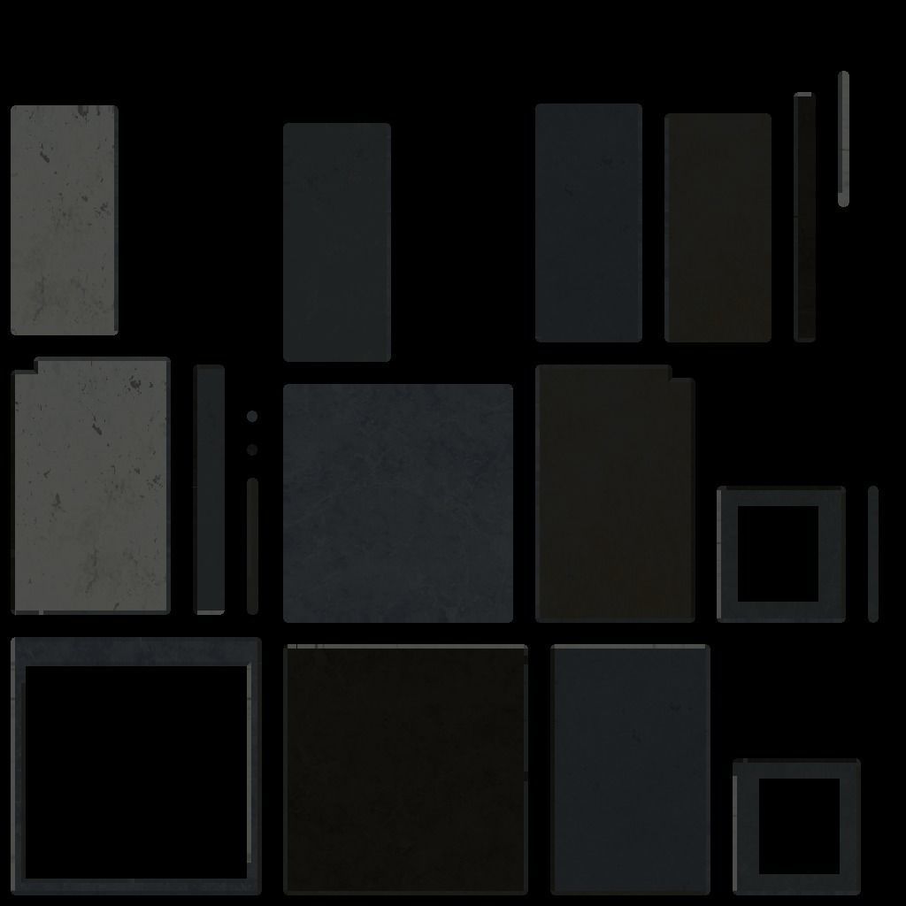 Bookcase 1 with marble shelves Low-poly 3D model_1