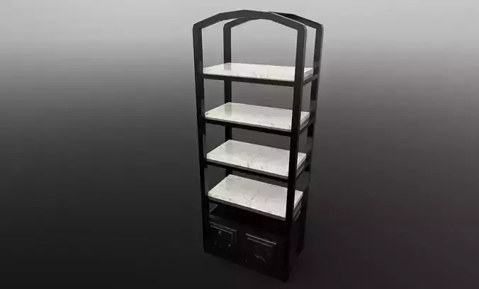 Bookcase 1 with marble shelves