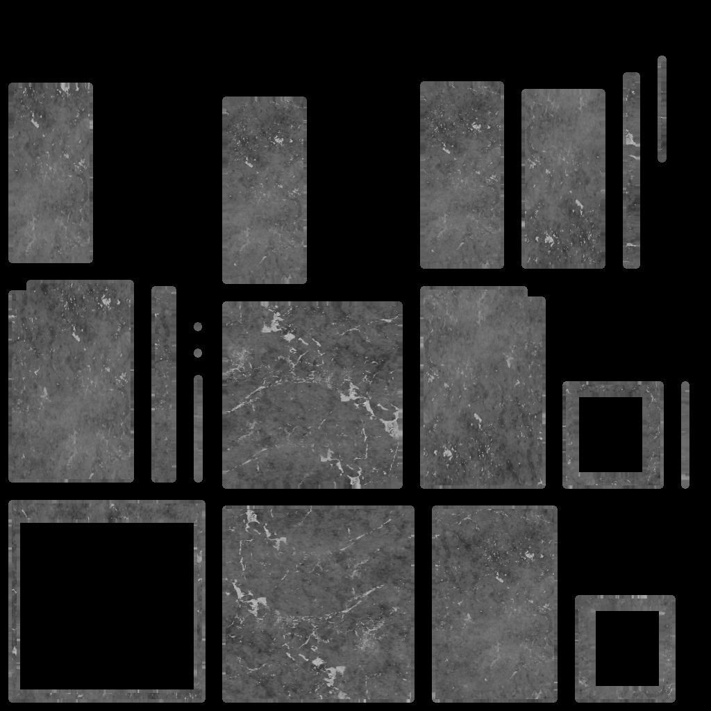 Bookcase 1 with marble shelves Low-poly 3D model_7