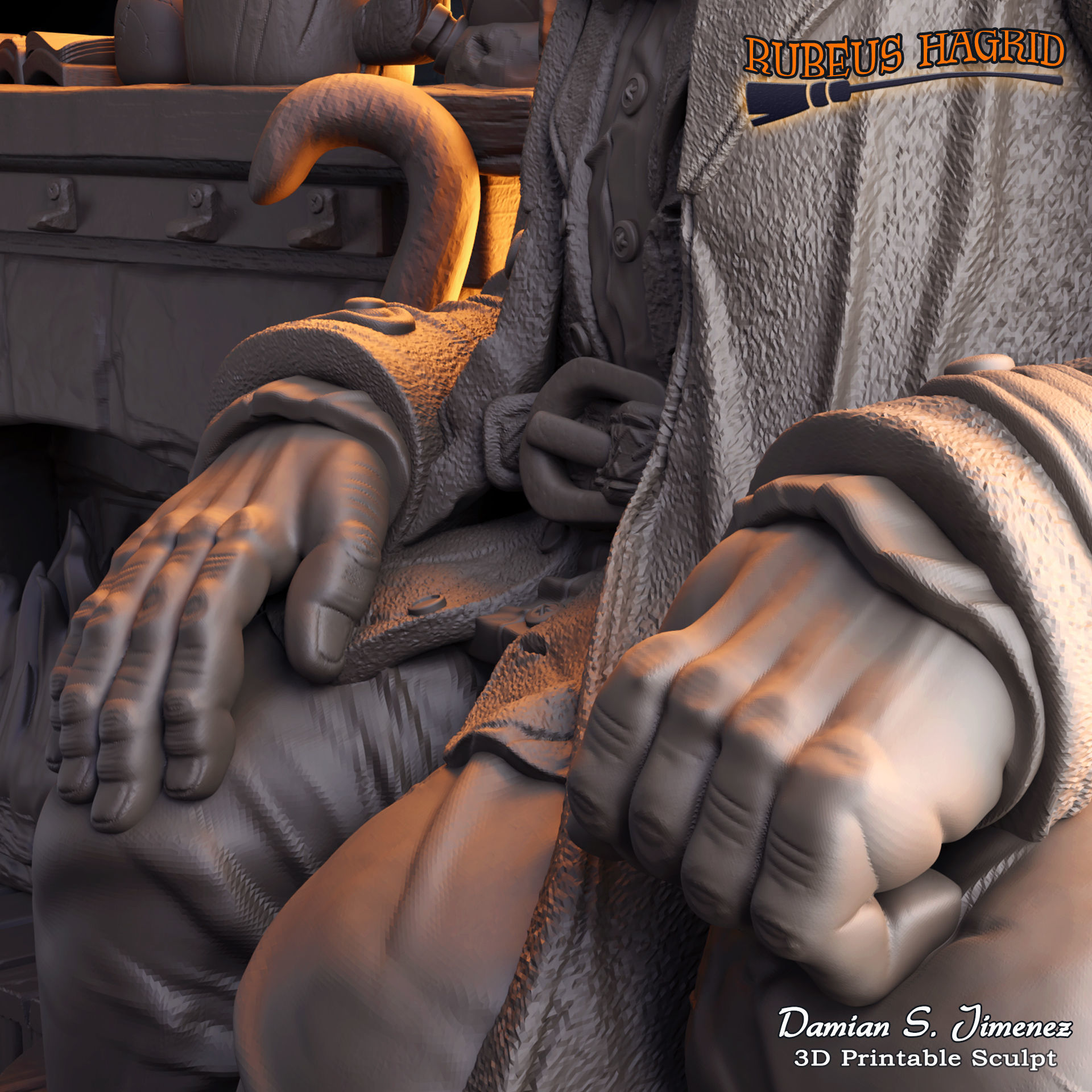 Rubeus Hagrid Harry Potter Diorama for 3D Print Hagrids Hut 3D print model_8