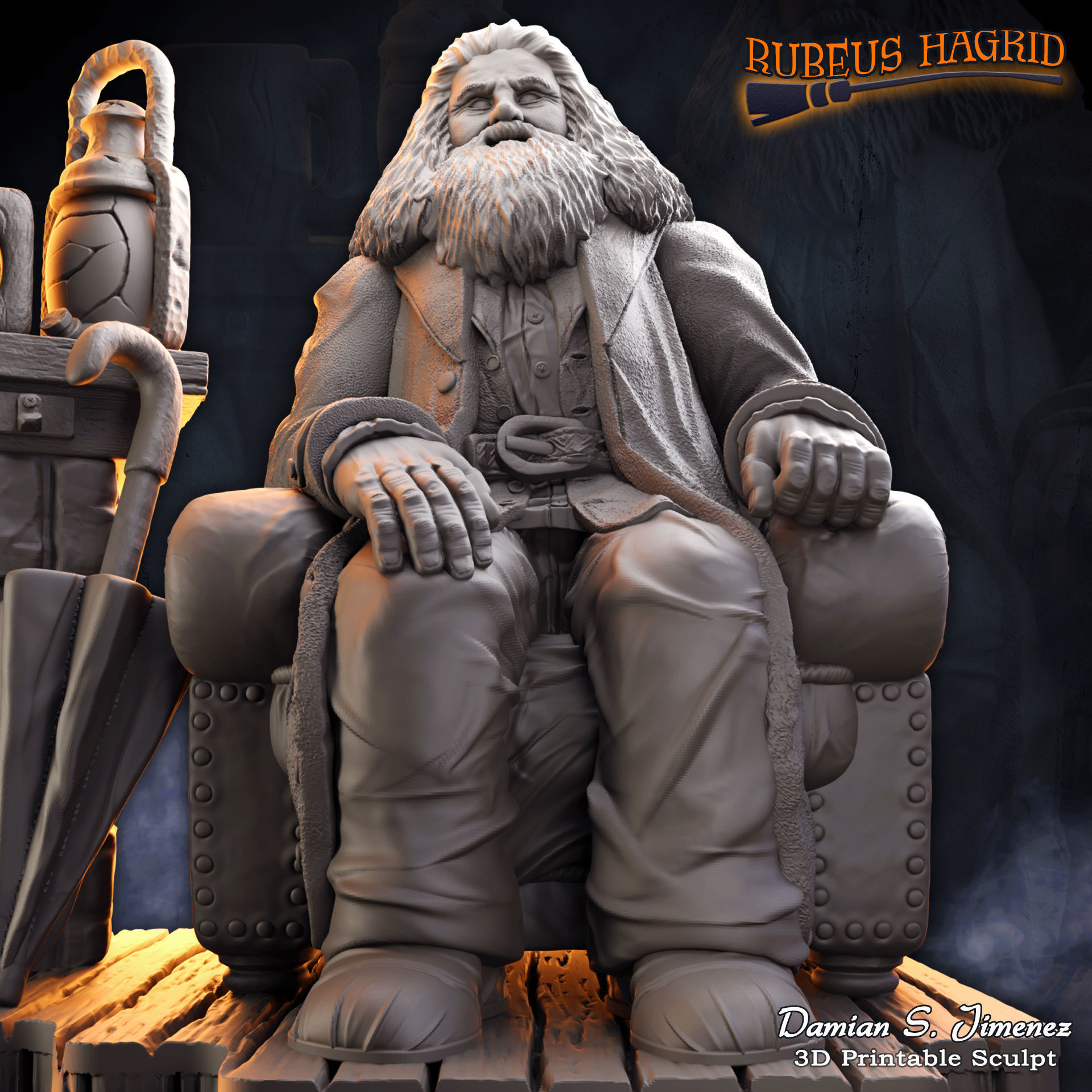 Rubeus Hagrid Harry Potter Diorama for 3D Print Hagrids Hut 3D print model_14