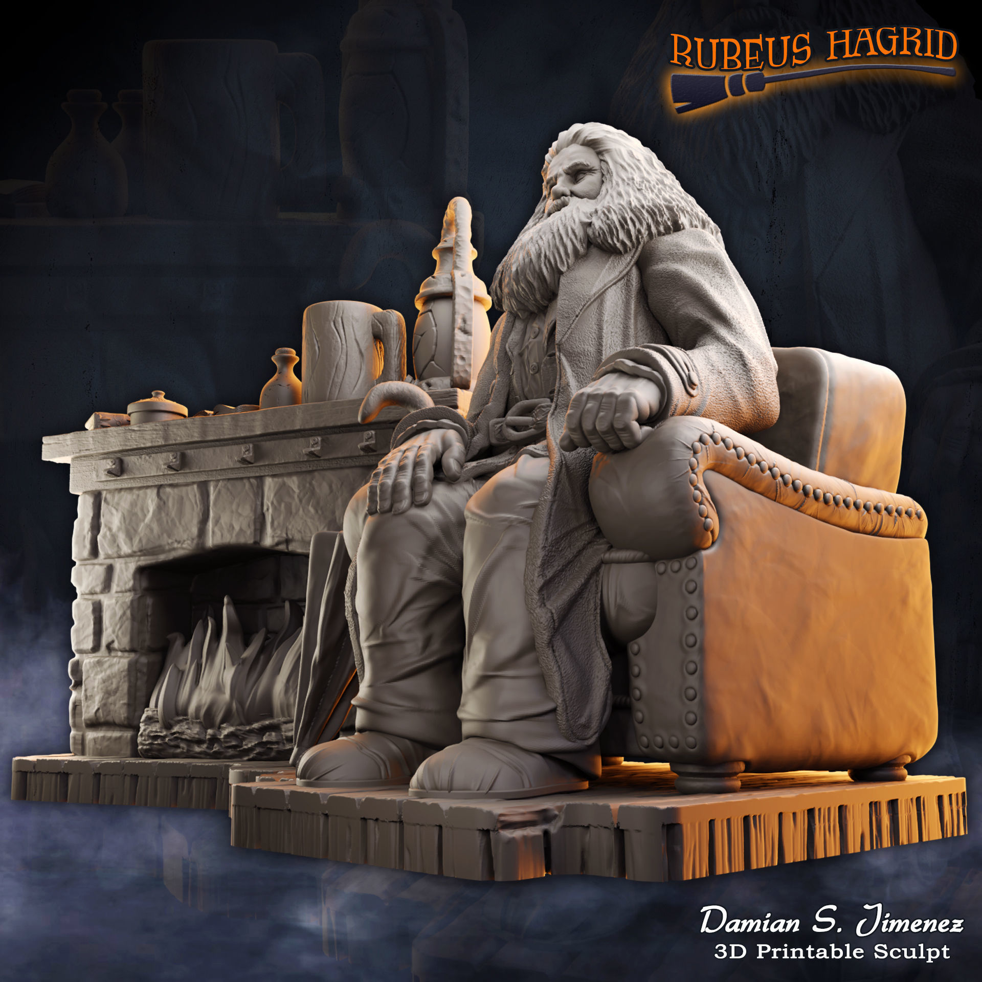 Rubeus Hagrid Harry Potter Diorama for 3D Print Hagrids Hut 3D print model_15