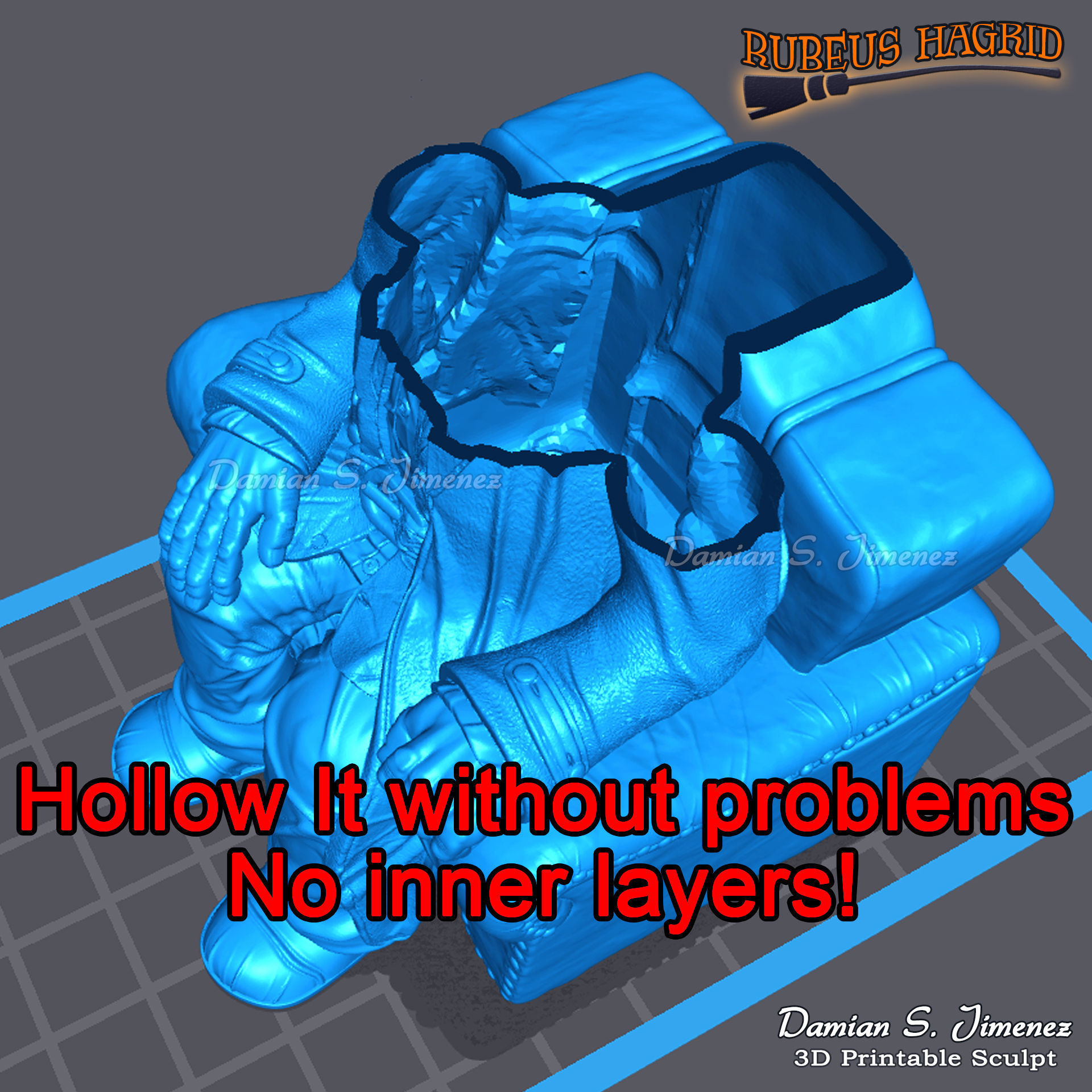 Rubeus Hagrid Harry Potter Diorama for 3D Print Hagrids Hut 3D print model_1