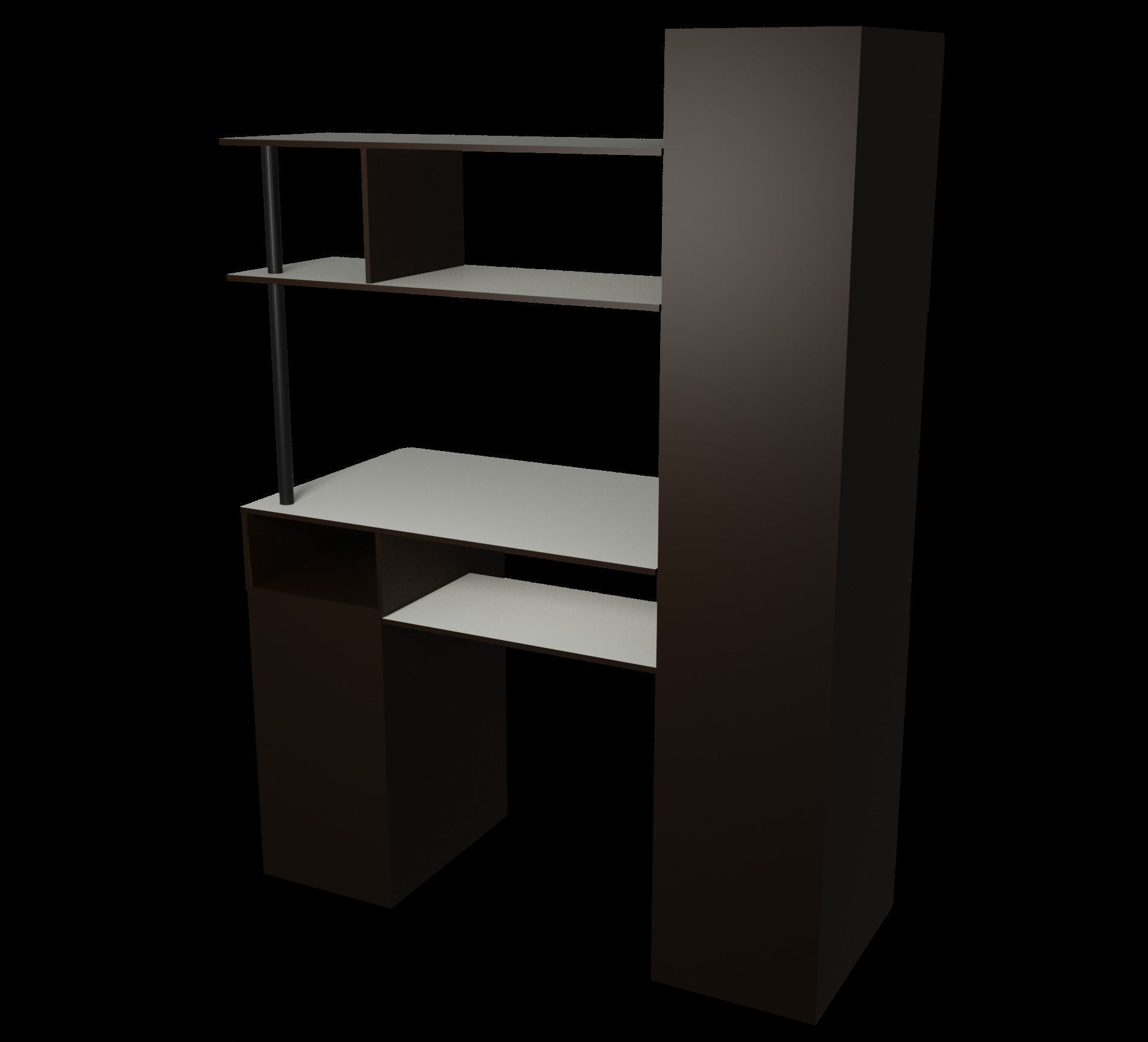 Wooden table low-poly game ready Low-poly 3D model_2