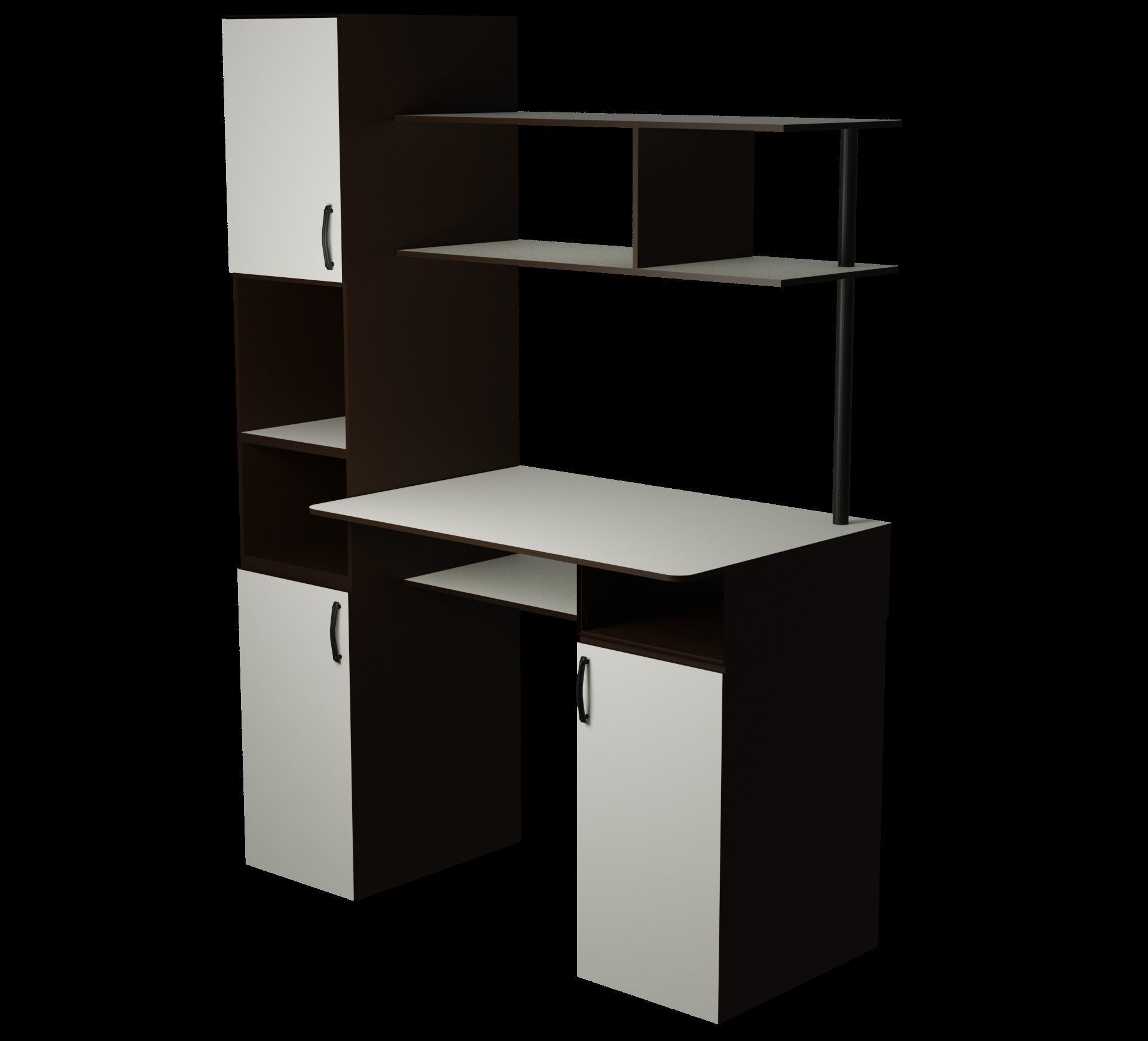 Wooden table low-poly game ready Low-poly 3D model_1