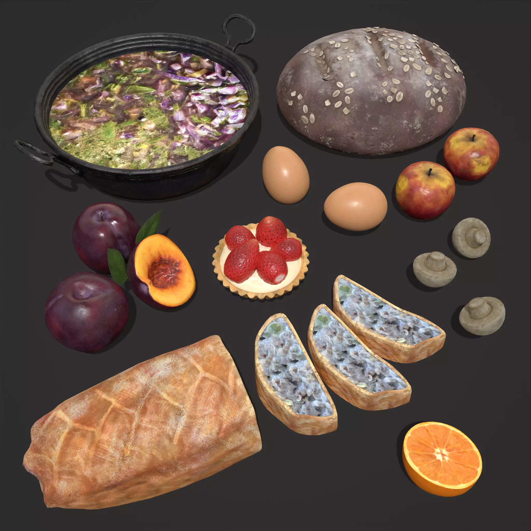 Medieval Foods Mix One 3D Model Collection_0