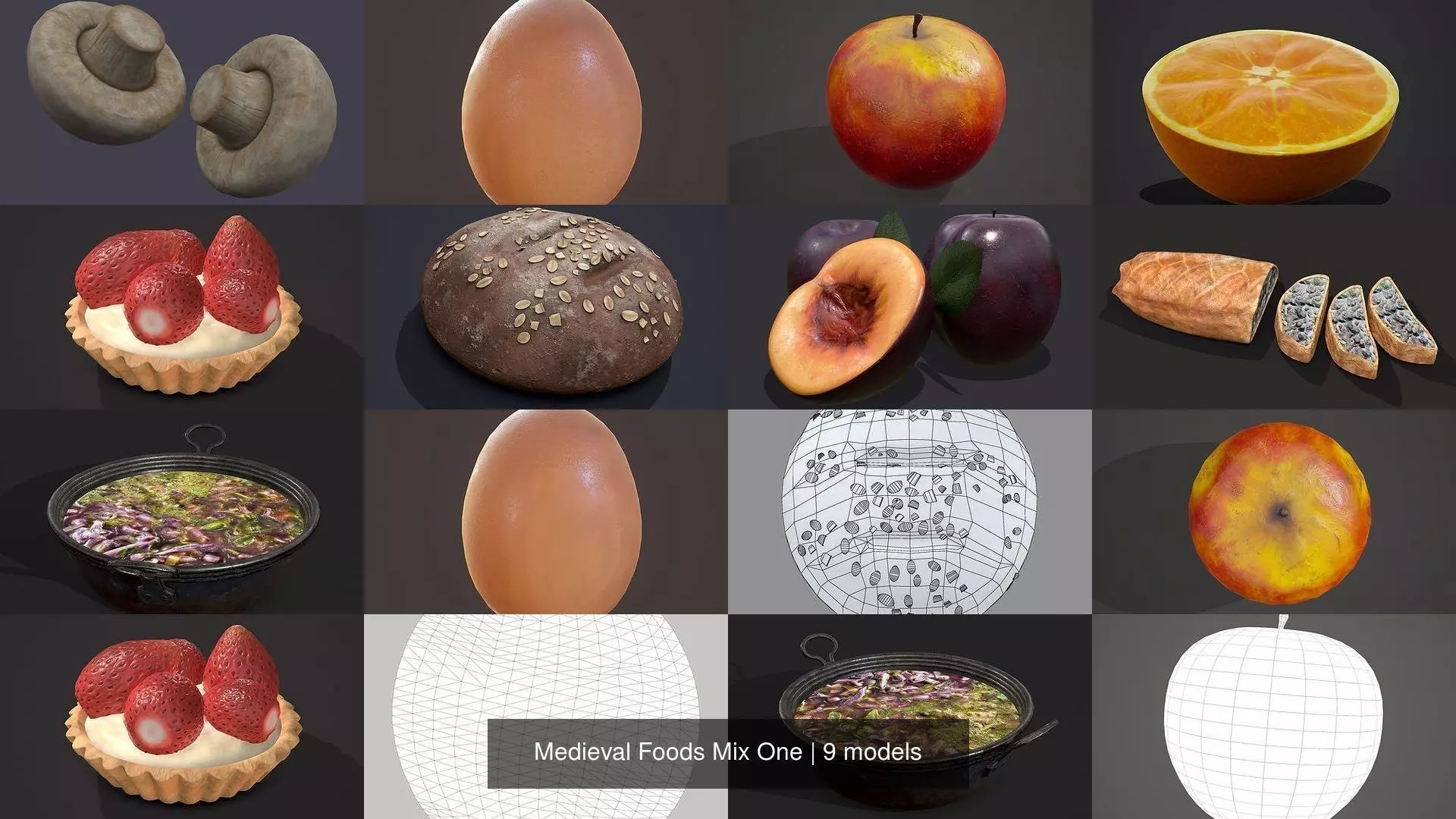 Medieval Foods Mix One 3D Model Collection_10